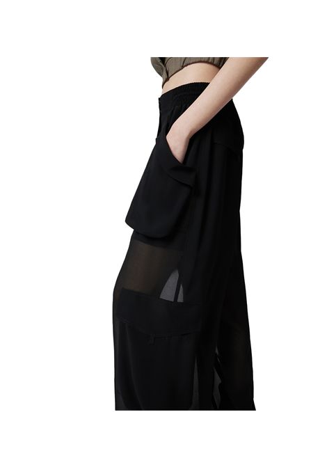 Pantalone Pinko donna Sottocasa 104751 A21F Nero poliestere semitrasparente oversize fit smock coulisse PINKO | Pantaloni | 104751 A21FZ99